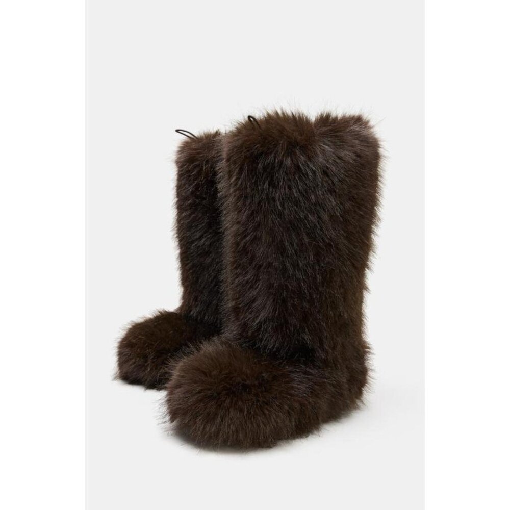 ZARA FAUX FUR BOOTS SKI COLLECTION - Picture 5 of 9